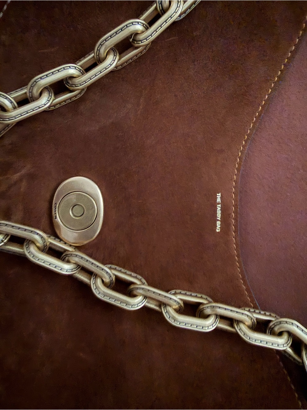 Coach Brown Suede Shoulder Bag with Gold Chain Hardware - Picture 10 of 11